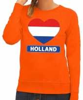 Oranje holland hart vlag sweater dames