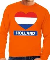Oranje holland hart vlag sweater volwassenen