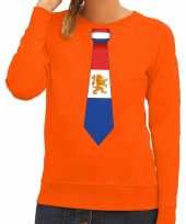Oranje holland stropdas sweater dames