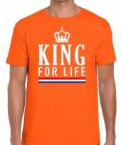 Oranje king for life t-shirt voor heren