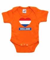 Oranje rompertje holland hart vlag baby
