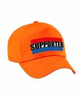 Oranje supporter pet cap met nederlandse vlag ek wk voor volwassenen