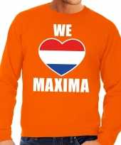 Oranje we love maxima sweater voor heren