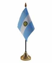 Polyester argentijnse vlag voor op bureau 10 x 15 cm