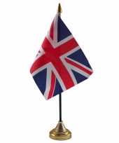 Polyester britse vlag voor op bureau 10 x 15 cm