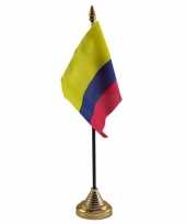 Polyester colombiaanse vlag voor op bureau 10 x 15 cm