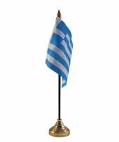 Polyester griekse vlag voor op bureau 10 x 15 cm