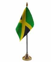 Polyester jamaicaanse vlag voor op bureau 10 x 15 cm