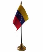 Polyester venezolaanse vlag voor op bureau 10 x 15 cm