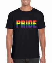 Pride regenboog tekst-shirt zwart heren