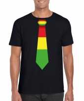 Zwart t-shirt met limburgse vlag stropdas voor heren